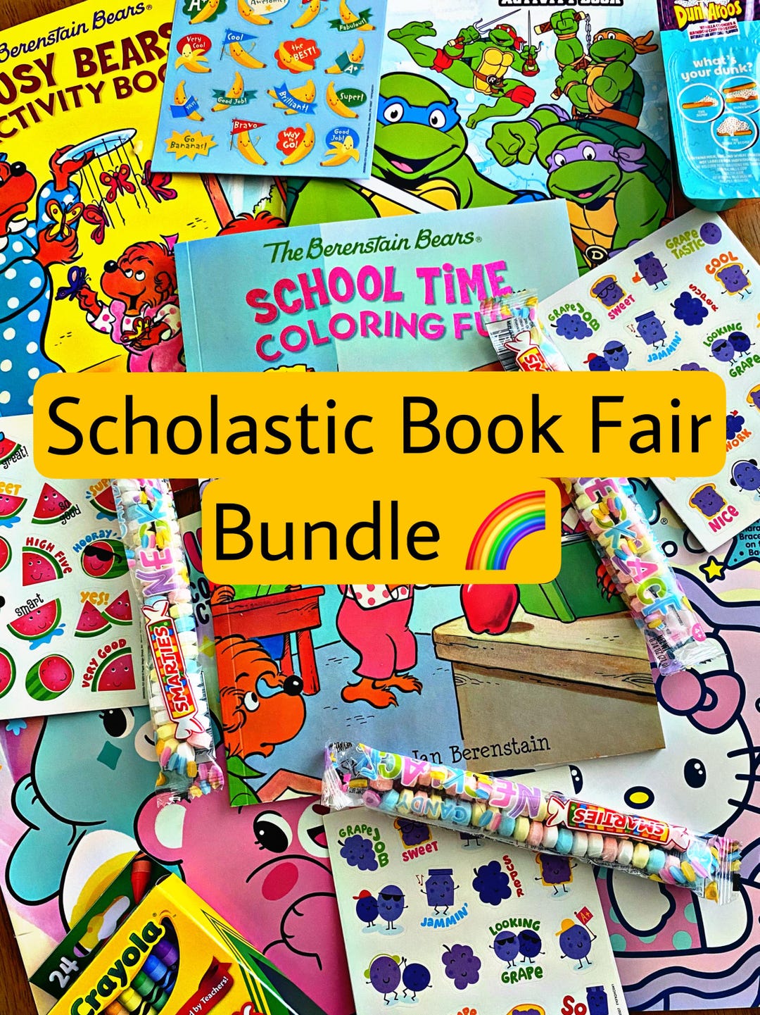 Scholastic Book Fair Bundle, 80s and 90s Book, Coloring Book Set, 90s