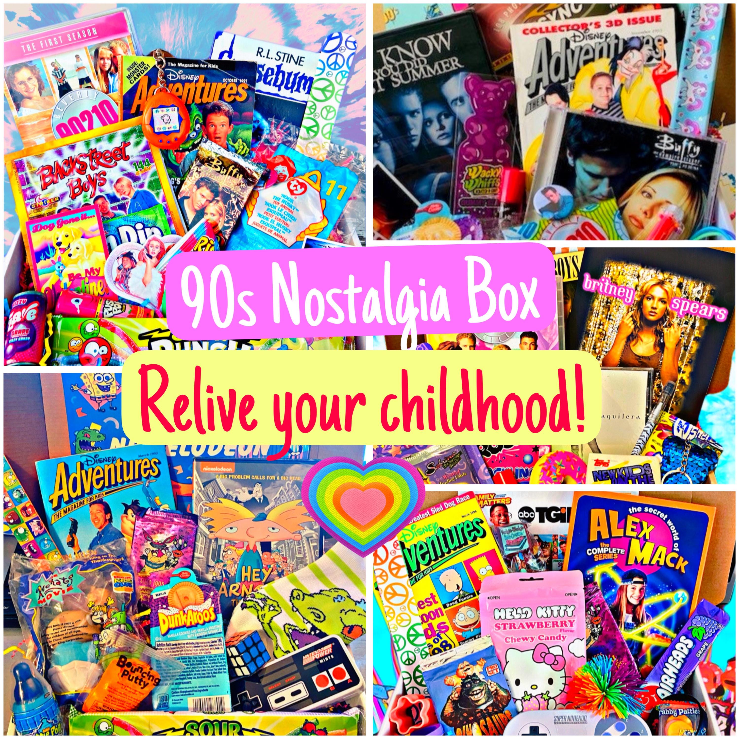90's Girl Nostalgia box, Large Size, Nostalgic gift, 90s gifts, vintage toys, 40th Birthday