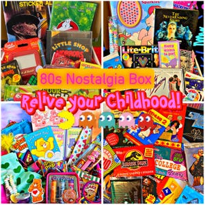 Totally 80s Nostalgia Box, Large Size -80s Nostalgic Toys 80’s Candy 80s Gift Box -40th Birthday-50th Birthday