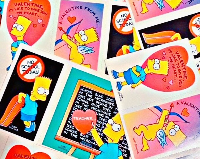 The Simpsons Valentines, Vintage Valentines, Bart Simpson, 90s ...