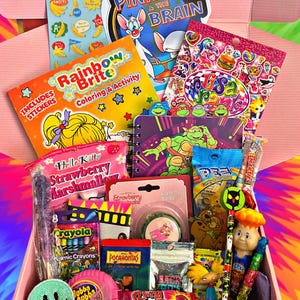 Premade 80s and 90&#39;s Girl Nostalgia box, Large Size, Nostalgic gift, 90s gifts, vintage toys, 40th Birthday