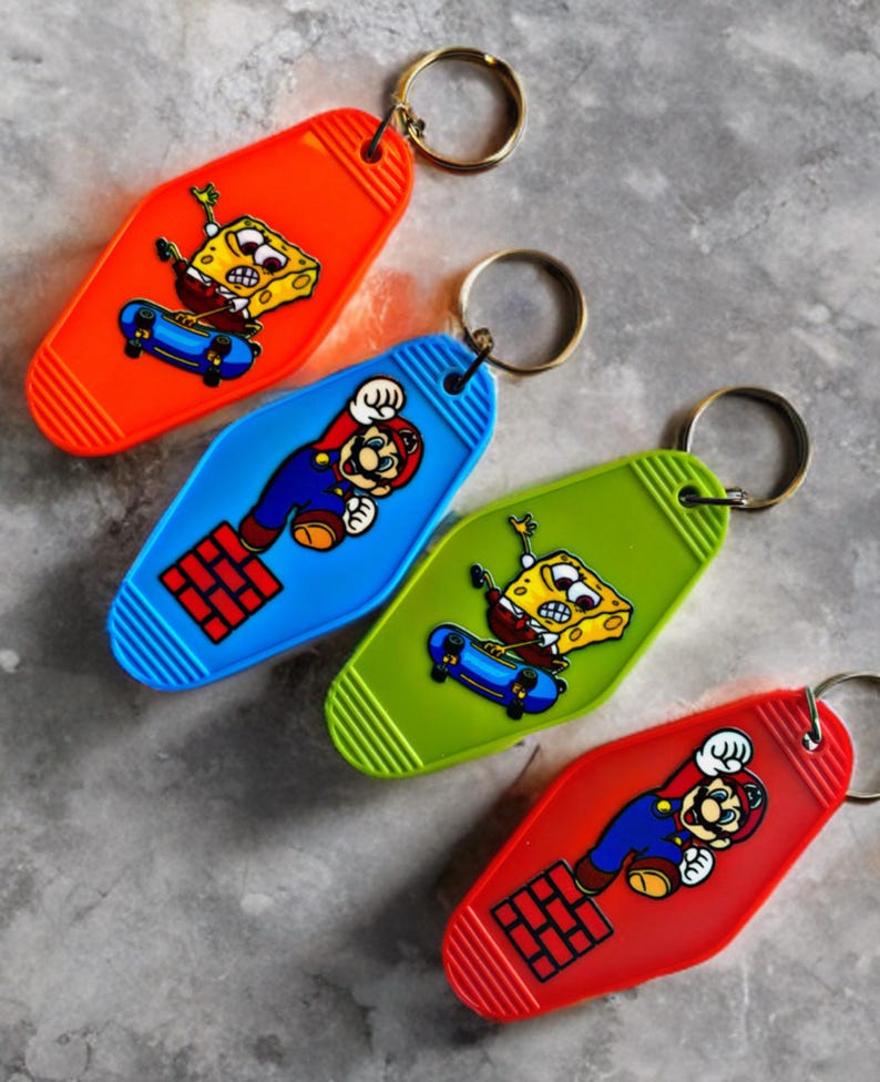 90s Cartoon Motel Keychain, Retro Nostalgia Party Favors - Etsy