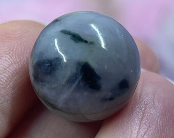 Icy Multicolored A Jadeite Jade Lavender Spinach Green and Yellow Large Jade Focal Bead