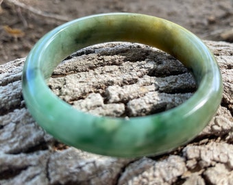 Natural A Jade Solid Bangle Bracelet Apple Green Yellow Burmese Burma Jadeite