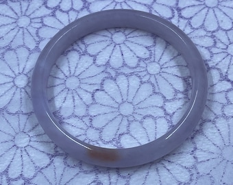 Icy Translucent Lavender Violet Pink and Red A Jade Hand Carved Jadeite Bangle Bracelet