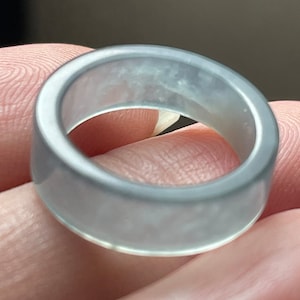 Certified 100% Natural A Jade Sky Blue Water Jadeite Eternity Band Ring or Pendant Very Translucent Icy Quality Jade