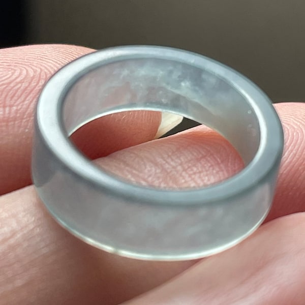 Certified 100% Natural A Jade Sky Blue Water Jadeite Eternity Band Ring or Pendant Very Translucent Icy Quality Jade