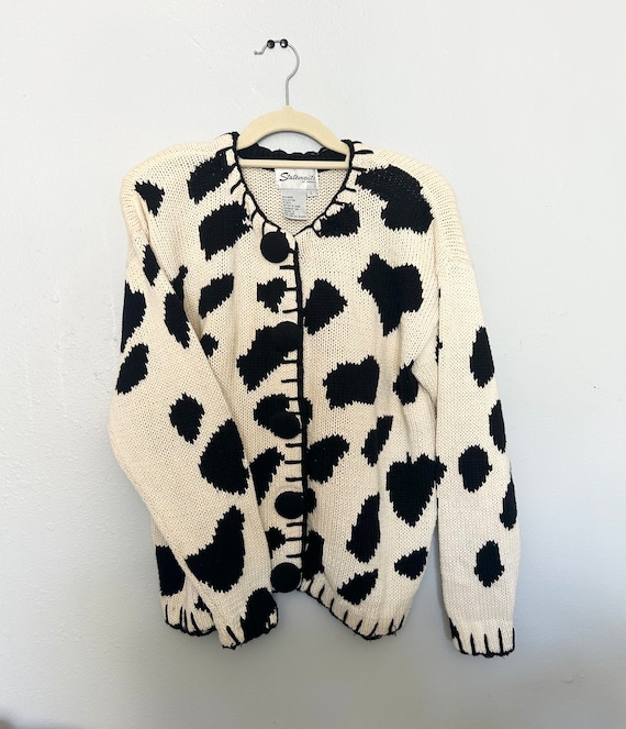 Vintage 80s/90s Cow Print Sweater - Statements by 