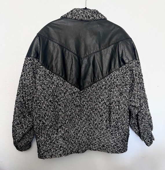 Vintage 80s ADA Leather Bomber Jacket/Coat - Dark… - image 2