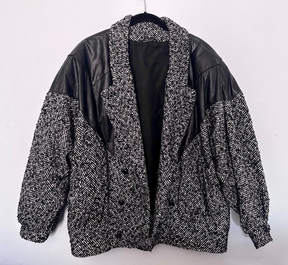 Vintage 80s ADA Leather Bomber Jacket/Coat - Dark… - image 3