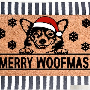 Dog Christmas Door Mat
