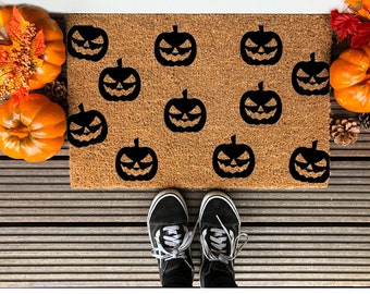 Jack-O-Lantern Doormat | Halloween Doormat | Fall Decor | Halloween Decor | Fall Doormat