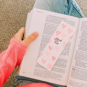 Watercolor “Loved by God” heart bookmark