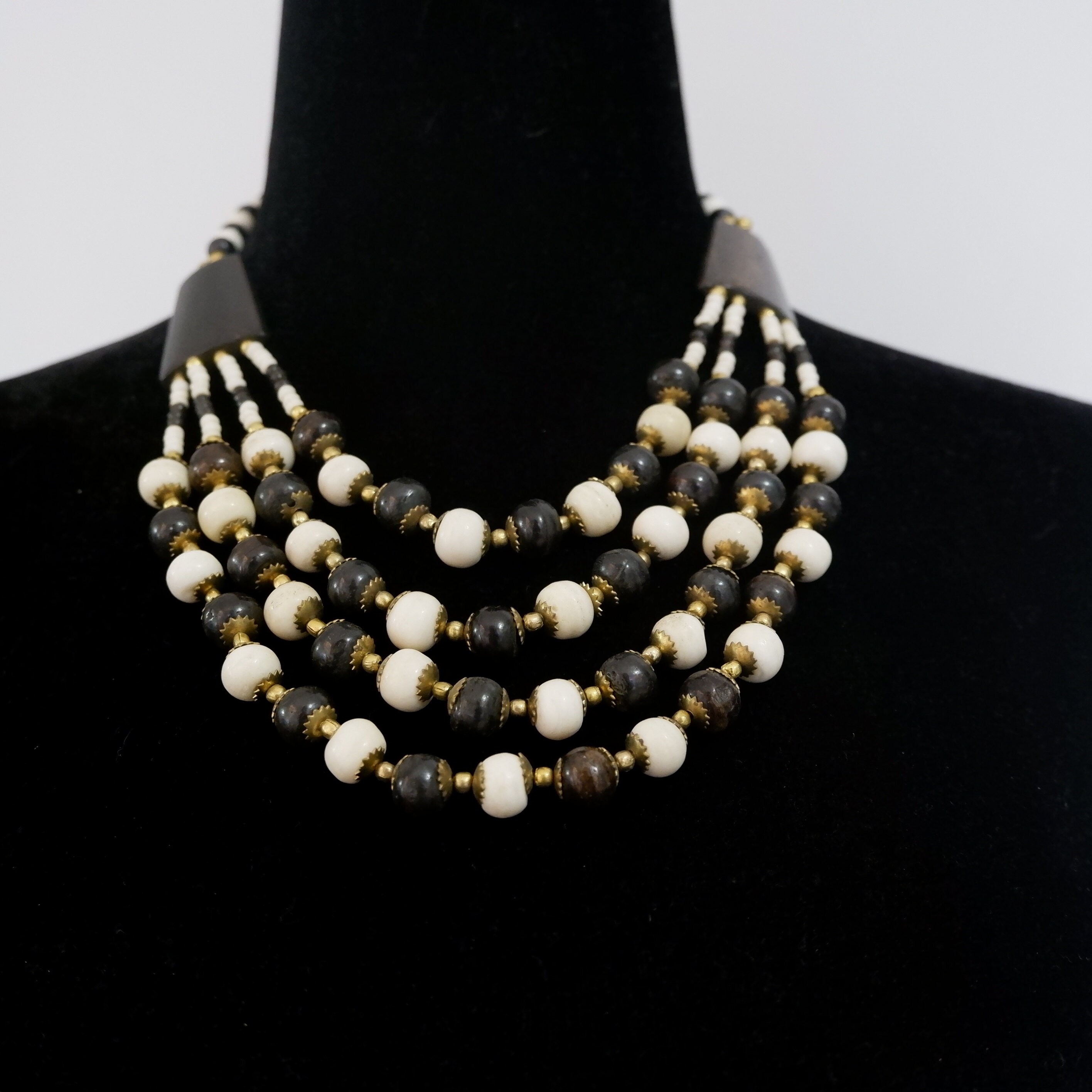 Brass and bone necklace Etsy