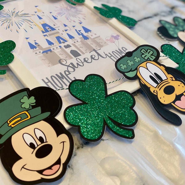 Disney inspired Mickey & Friends St Patrick’s Day Banner