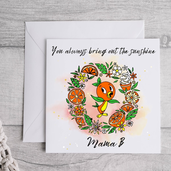 Orange Bird Personalised Greeting Card