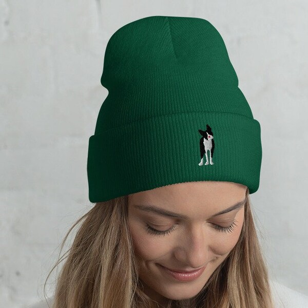 Boston Terrier Embroidered Dad Hat - Navy Brushed Cotton Low Profile Baseball Cap, Adjustable, One Size - View #4
