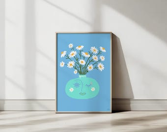 Floral Art Print Gänseblümchen Illustration