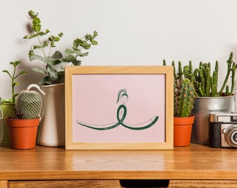 Lámina minimalista de yoga – Arte mural de yoga y meditación