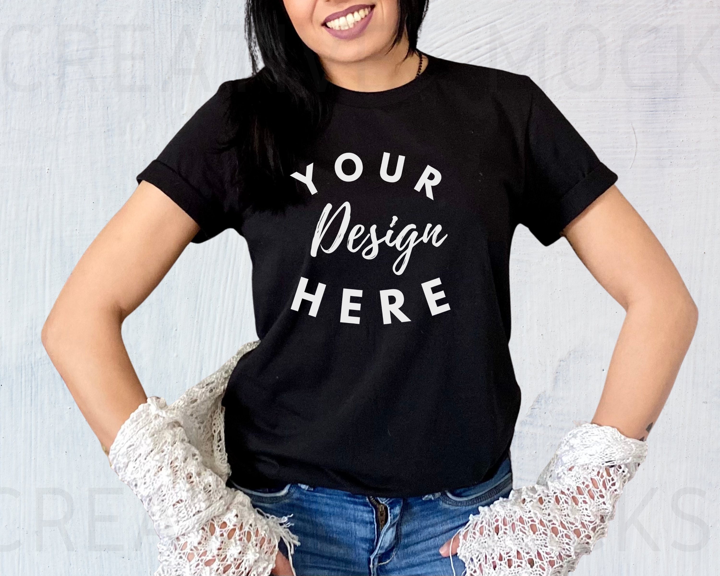 Bella Canvas 3001 Mockup Black T Shirt Mockup Lifestyle Etsy