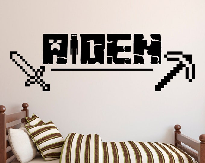 Personalized Gamer Name Decal Minecraft My Name Decal Minecraft ...