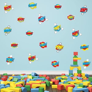 Comic Buch Superhelden Wandtattoo für Kinder Schlafzimmer Wand Dekor Kinderzimmer Wand Aufkleber Superhelden Baby Zimmer Kunst Wand Kinder Vinyl Aufkleber