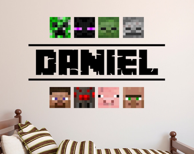 Minecraft wall decal Etsy