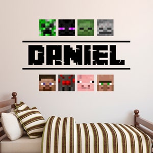 Gepersonaliseerde naam muurstickers gaming kamer naam kindernaam muur decor verwijderbare muur sticker kinderen gaming decor speelkamer vinyl gaming poster sticker