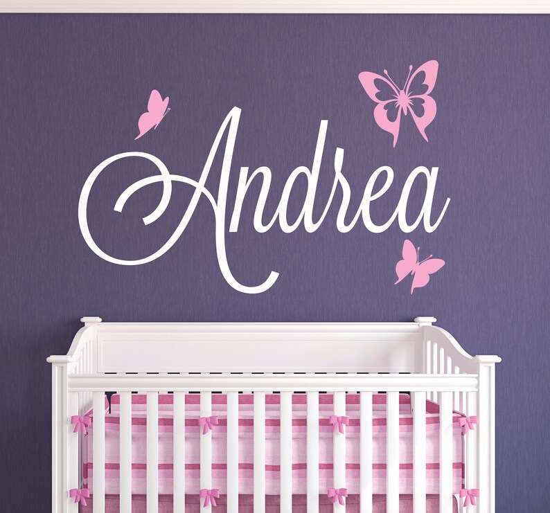 Personalized Butterfly Name Wall Decal for Girls Room Butterflies ...