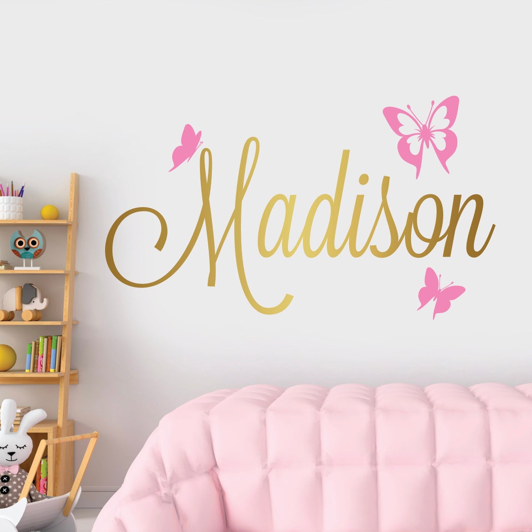 Personalized Butterfly Name Wall Decal for Girls Room Butterflies ...