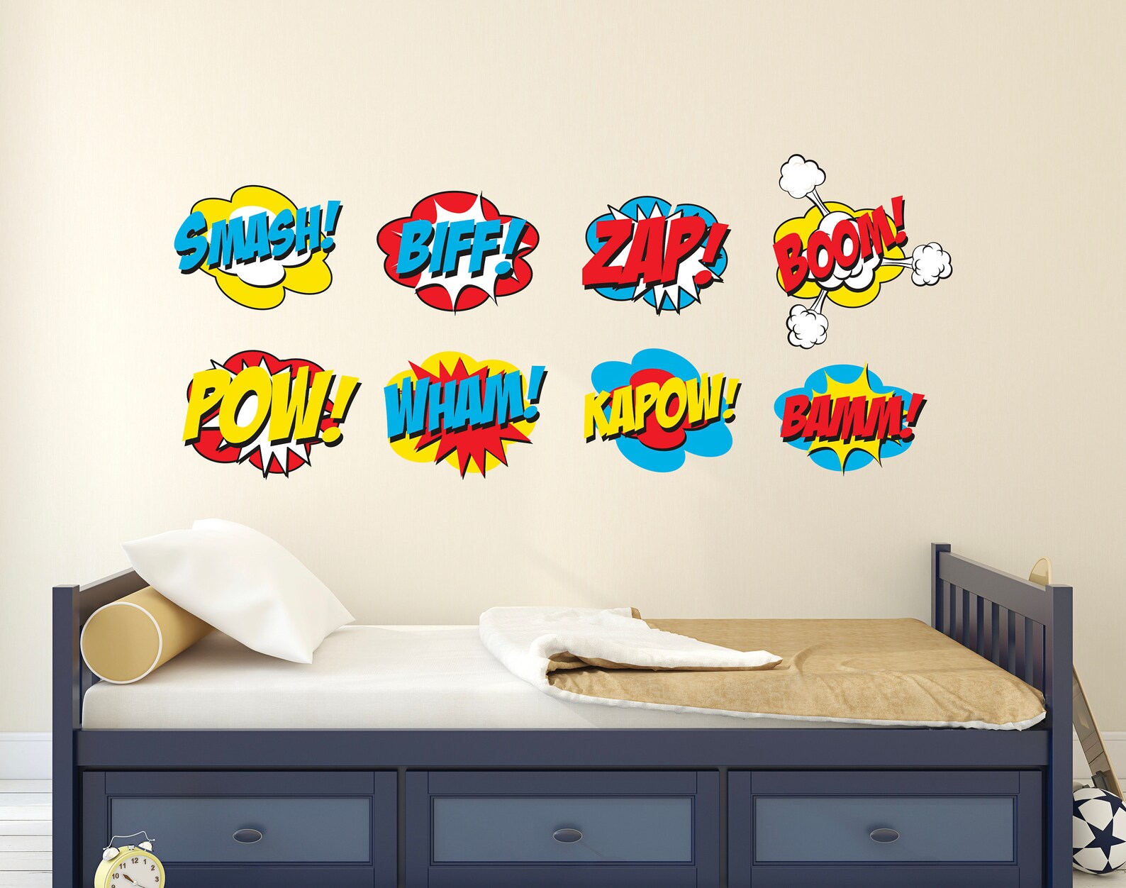 Superhero Comic Book Name Wall Decal for Kids Bedroom Wall Decor ...