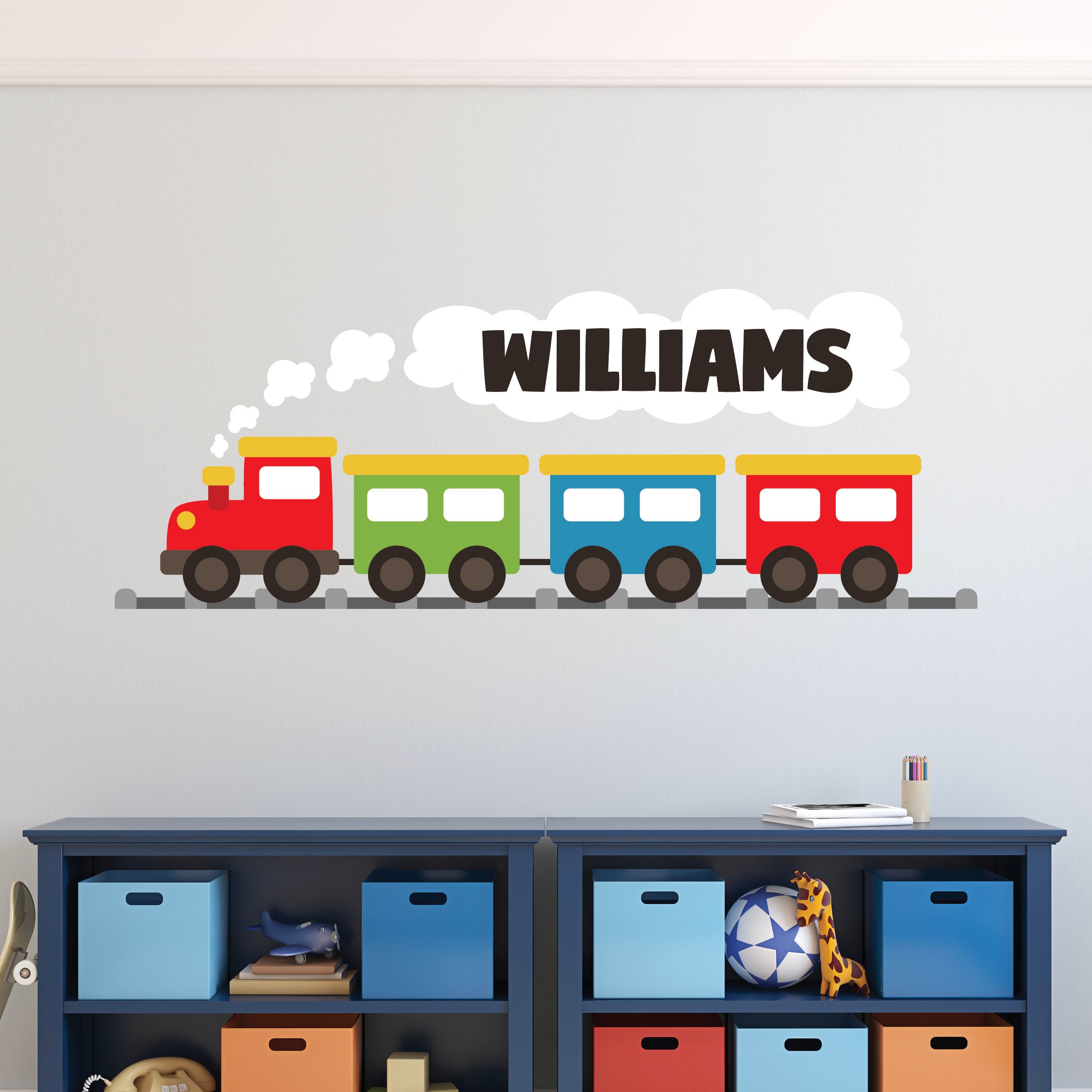 Personalized Train Name Wall Decal for Kids Nursery Wall Decor Name ...