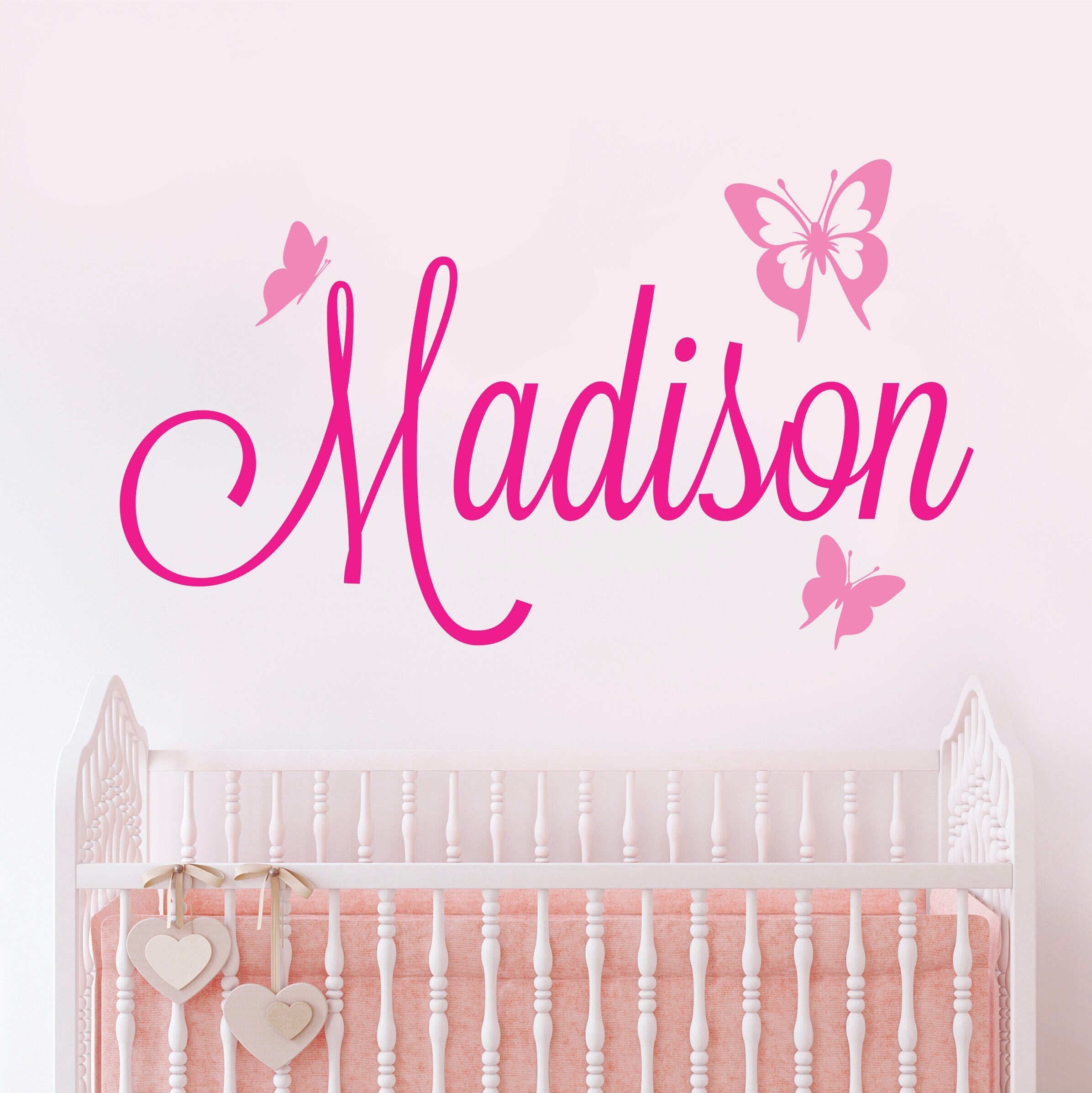 Personalized Butterfly Name Wall Decal for Girls Room Butterflies ...