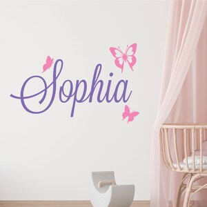 Personalized Butterfly Name Wall Decal for Girls Room Butterflies ...
