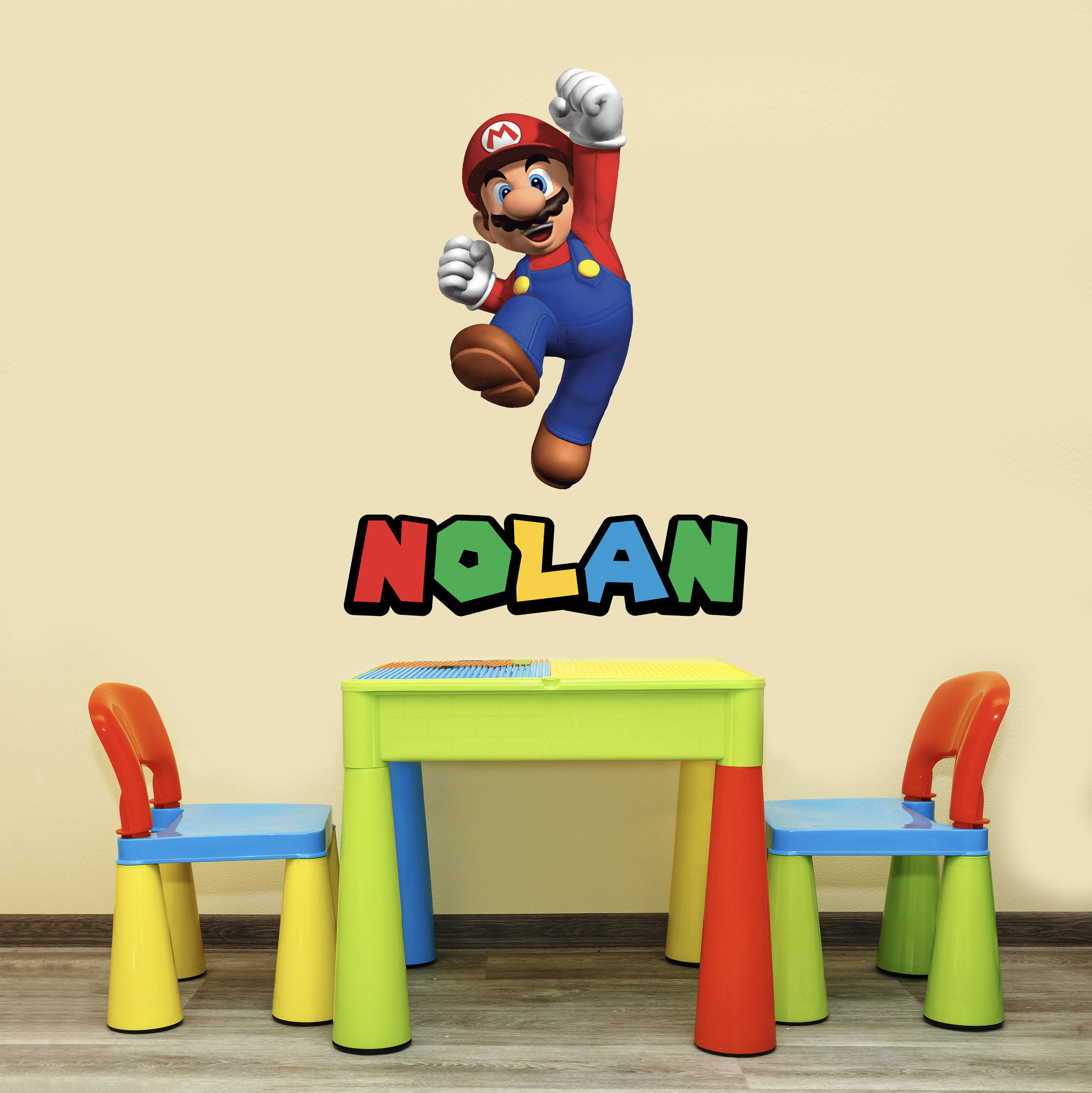 Custom Name Mario Wall Decal for Kids Gaming Bedroom Etsy