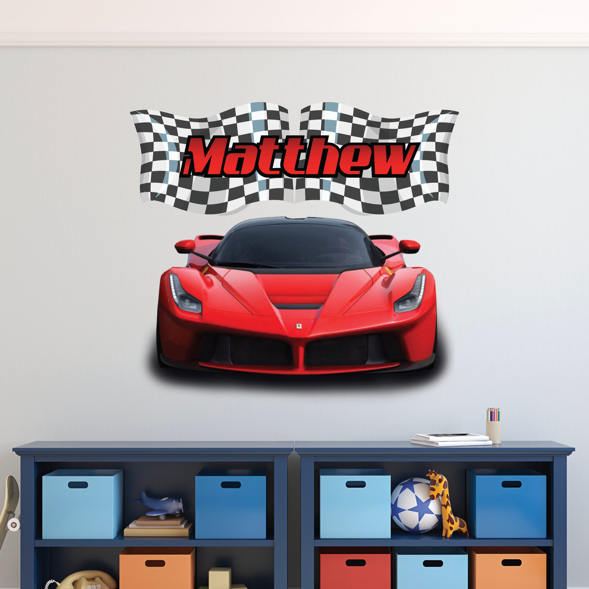 Personalized Name Racing Wall Decal F1 Fast Race Car Wall Decor ...