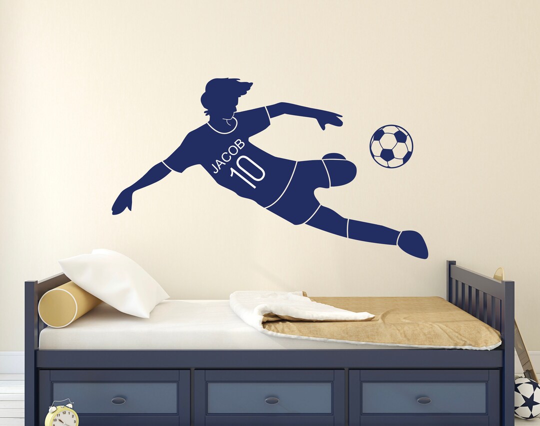 Personalized Soccer Name Wall Decal for Kids Room Sports Soccer Player ...