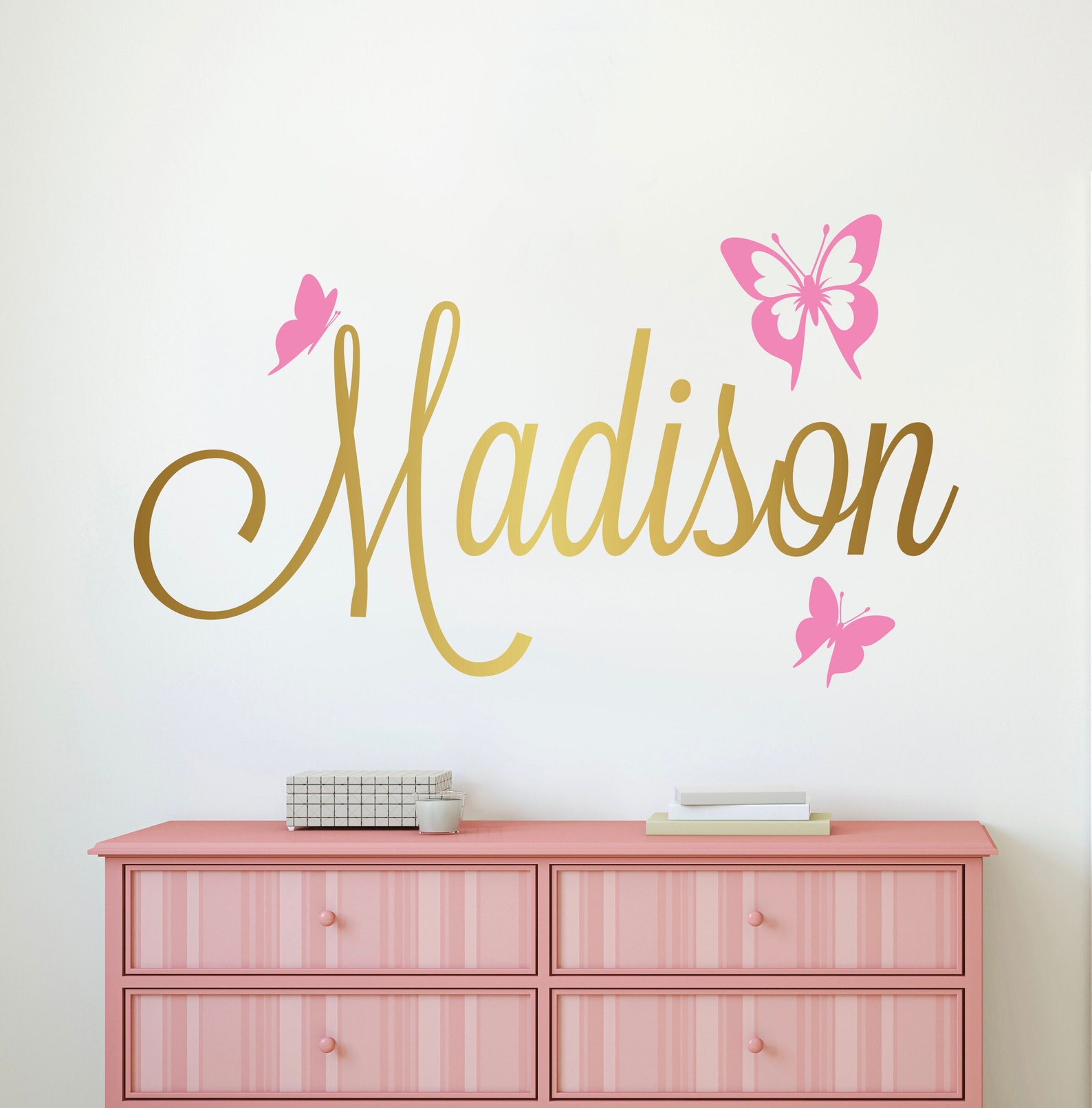 Personalized Butterfly Name Wall Decal for Girls Room Butterflies ...