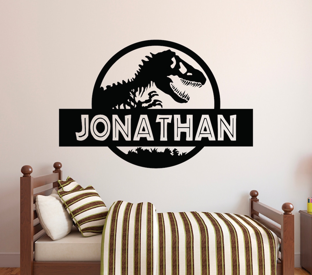 Personalized Jurassic World Name Wall Decal Dinosaur Wall Decals