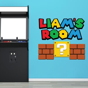 Mario Personalized Name Wall Decal for Kids Playroom Bedroom Letters ...