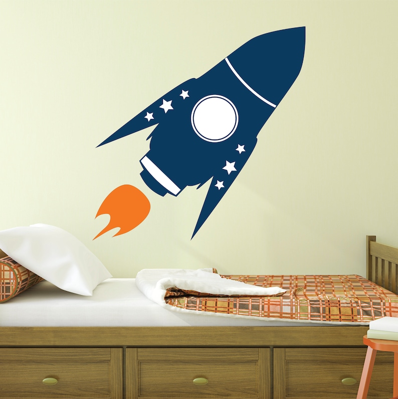 Rocket Astronaut Wall Decal for Kids Bedroom Rocket Ship Wall Decor ...