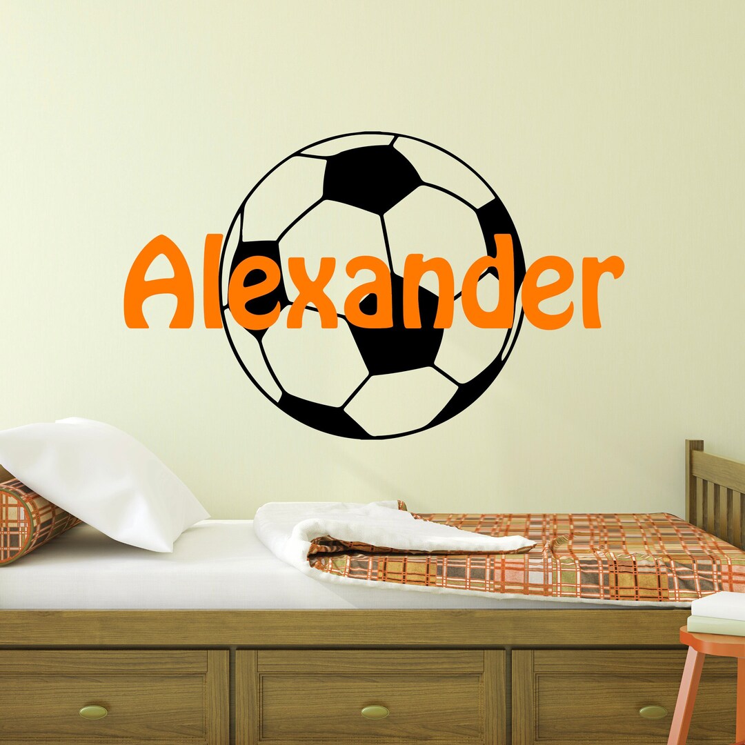 Custom Soccer Name Wall Decal for Kids Room Sports Soccer Player ...