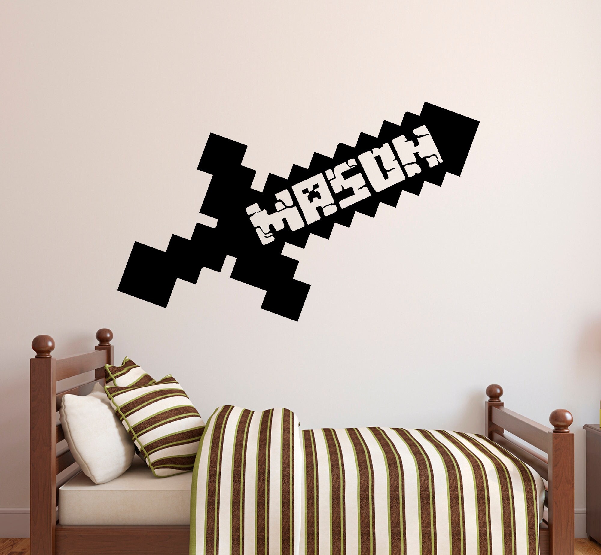 Pixelized Window Decals Minecraft Style Video Game Vinyl Stickers Boys or  Girlsbirthday Party Room or Bathroom 