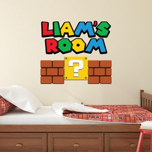 Mario Personalized Name Wall Decal for Kids Playroom Bedroom Letters ...
