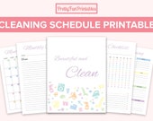 Cleaning Schedule Printable, Cleaning Checklist, Cleaning Planner, Cleaning Chart, Cleaning Calendar