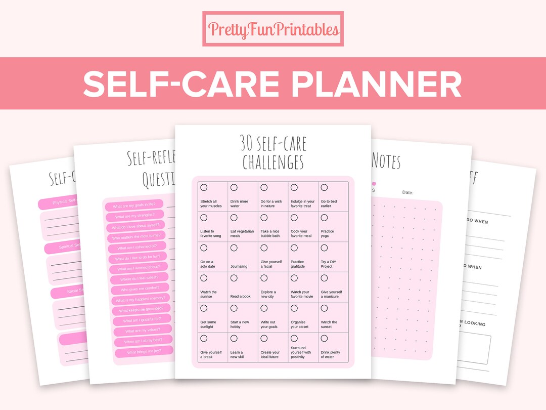 Self Care Journal, Tracker, Checklist, Planner PDF Digital Download Printable - Etsy