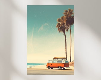 California Wall Art, Surf Poster, Beach Wall Art, Beach Print,, surfing poster, surfing print, Surf Living Room Art, Wave Wall Art, digital