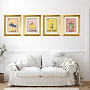 La Loteria El Salvador Poster, Art Print, 11 x 14, Gallery Wall Decor