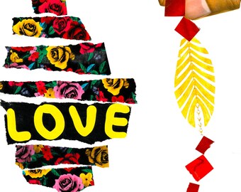 Collage art print: Unraveling Love