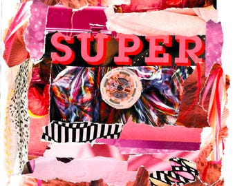 Collage art print: Pink is super-ior